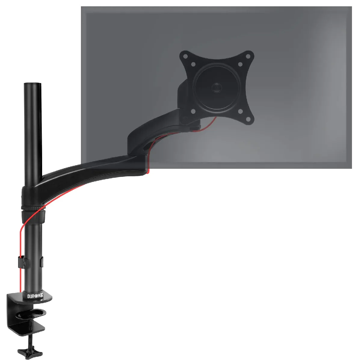 DM451X3 Support écran PC à pince pour bureau Bras de moniteur Rotatif Inclinable Pivotant Compatible VESA 75 100 Duronic