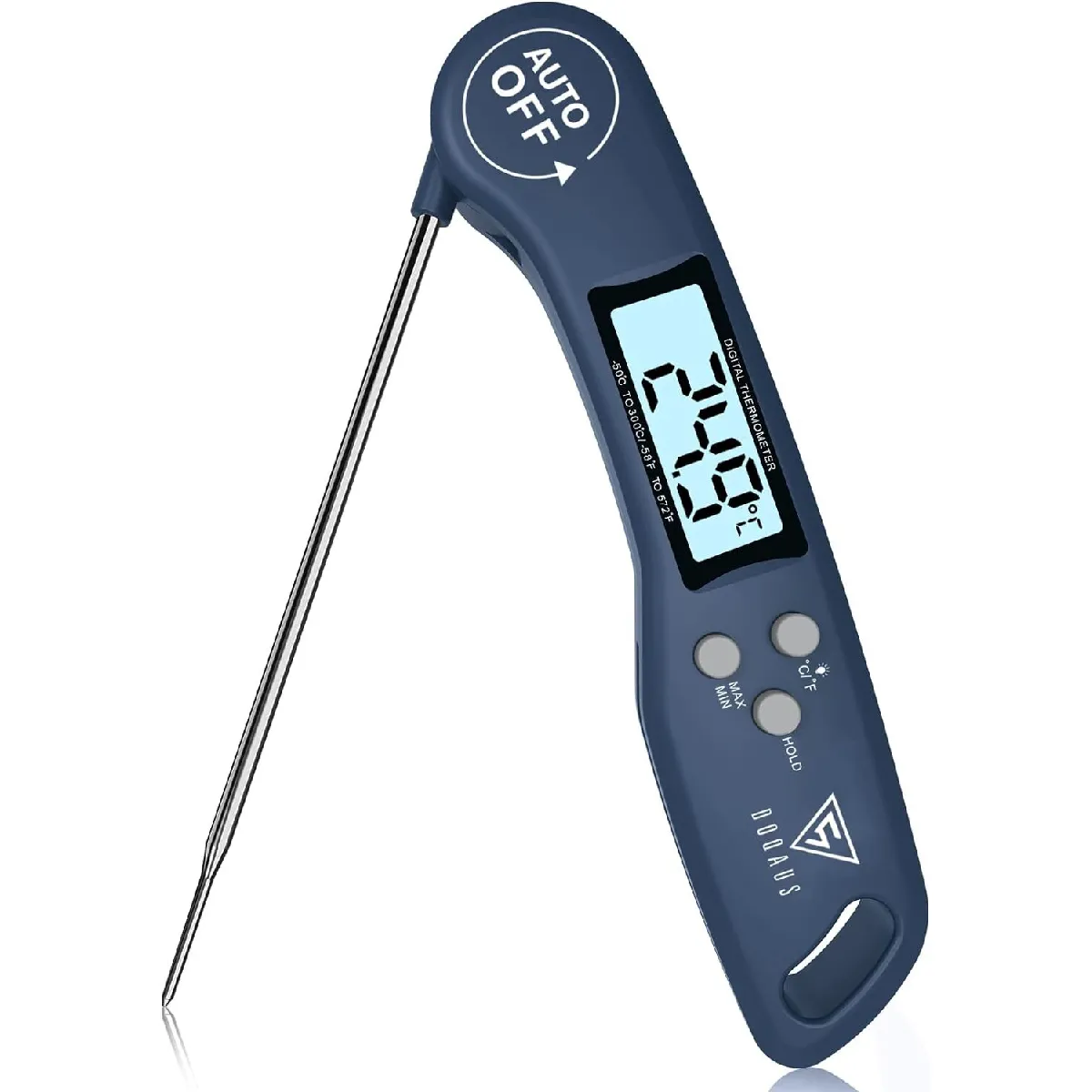 Thermometre Cuisine Avec Écran Lcd Pour Viande, Bbq, Steak, Huile, Lait, Vin Bleu Marin