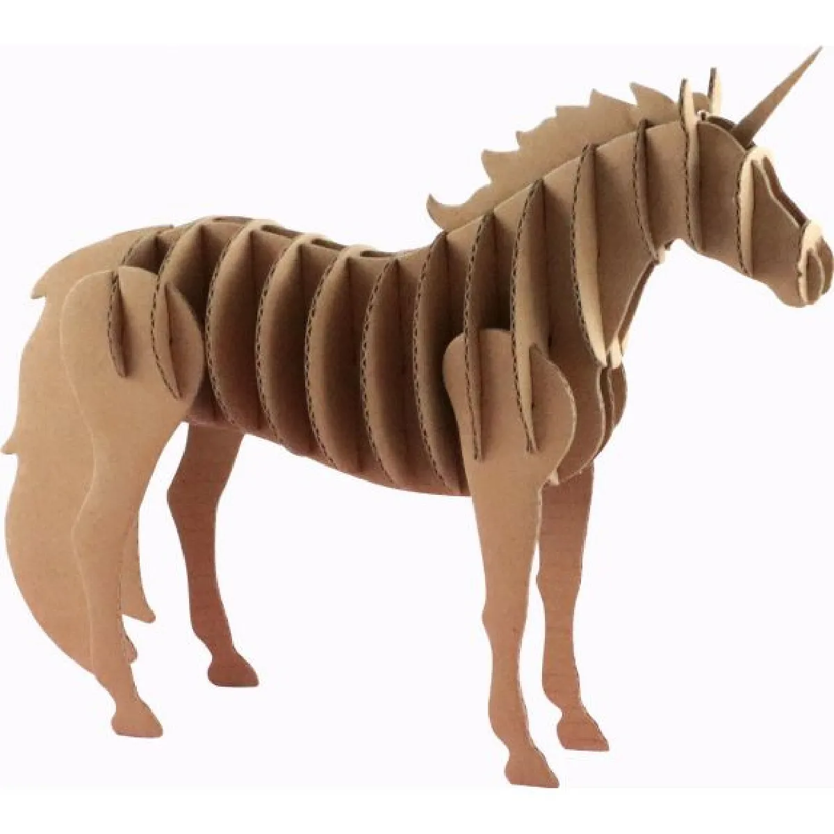 Maquette De Licorne En Carton 21,5 X 17 X 4 Cm