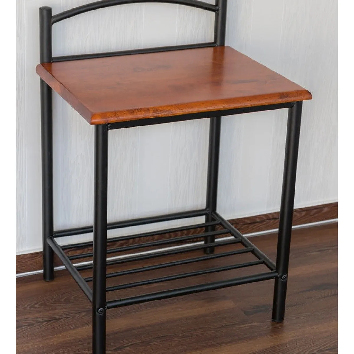 Table De Chevet / Nuit En En Métal Et Bois 64x45x35 Cm Moc06005