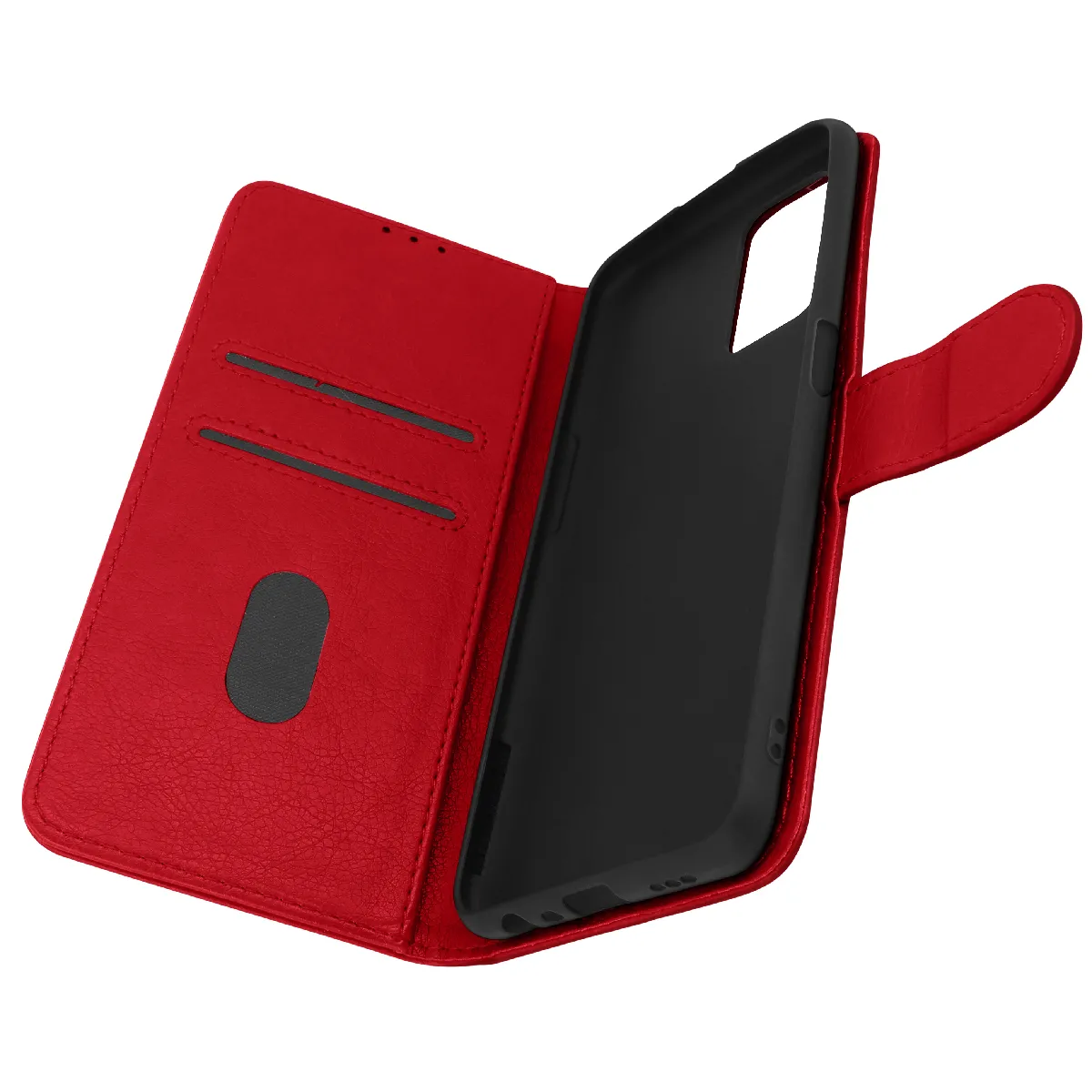 Étui Pour Oppo A54 5g Et A74 5g Protection Avec Porte-carte Fonction Support Rouge
