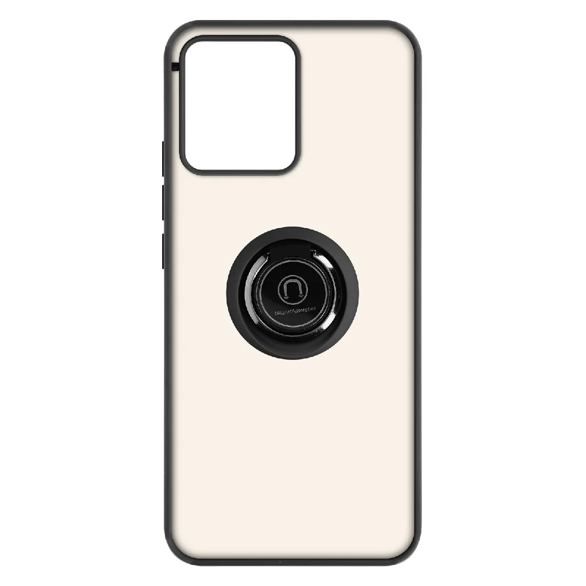 Coque Pour Realme C30 Bi-matière Bague Métallique Support Vidéo Noir