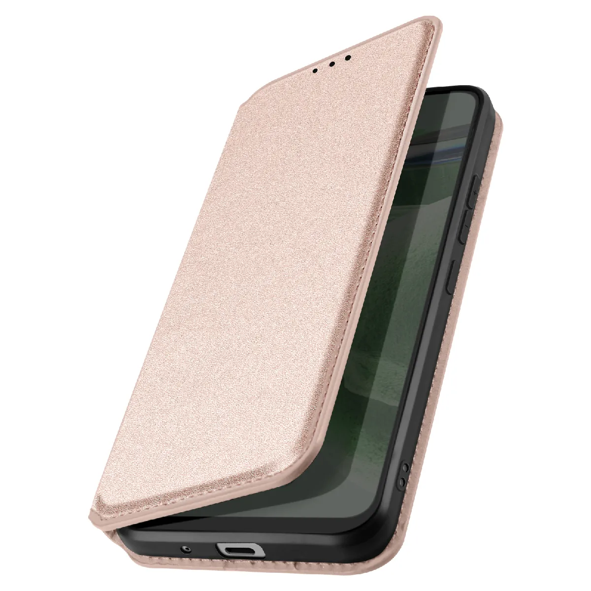 Étui Pour Iphone 12 Mini Porte-carte Support Vidéo Clapet Magnétique Rose Champagne