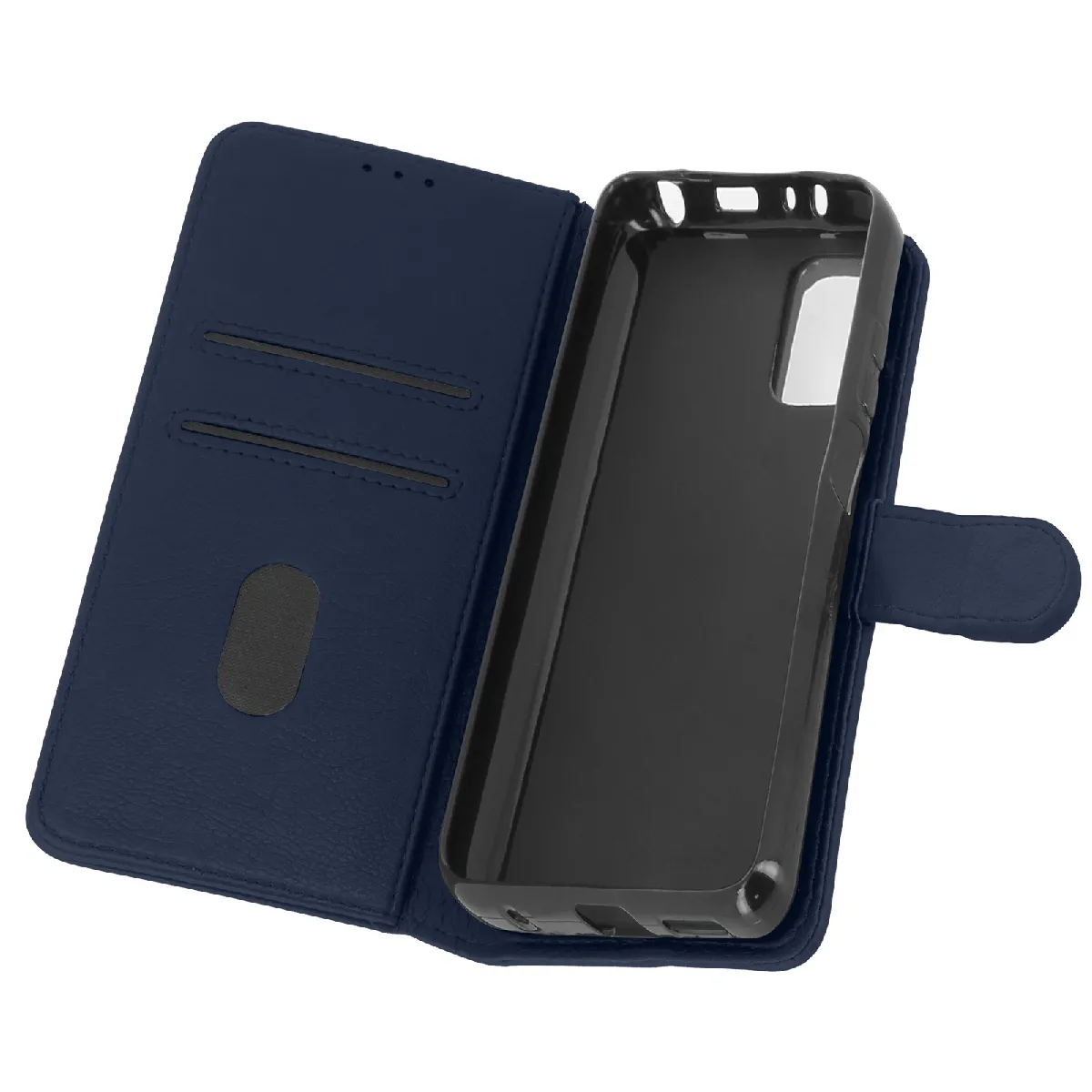 Étui Pour Xiaomi Redmi Note 10 Pro Clapet Portefeuille Support Vidéo Bleu Nuit