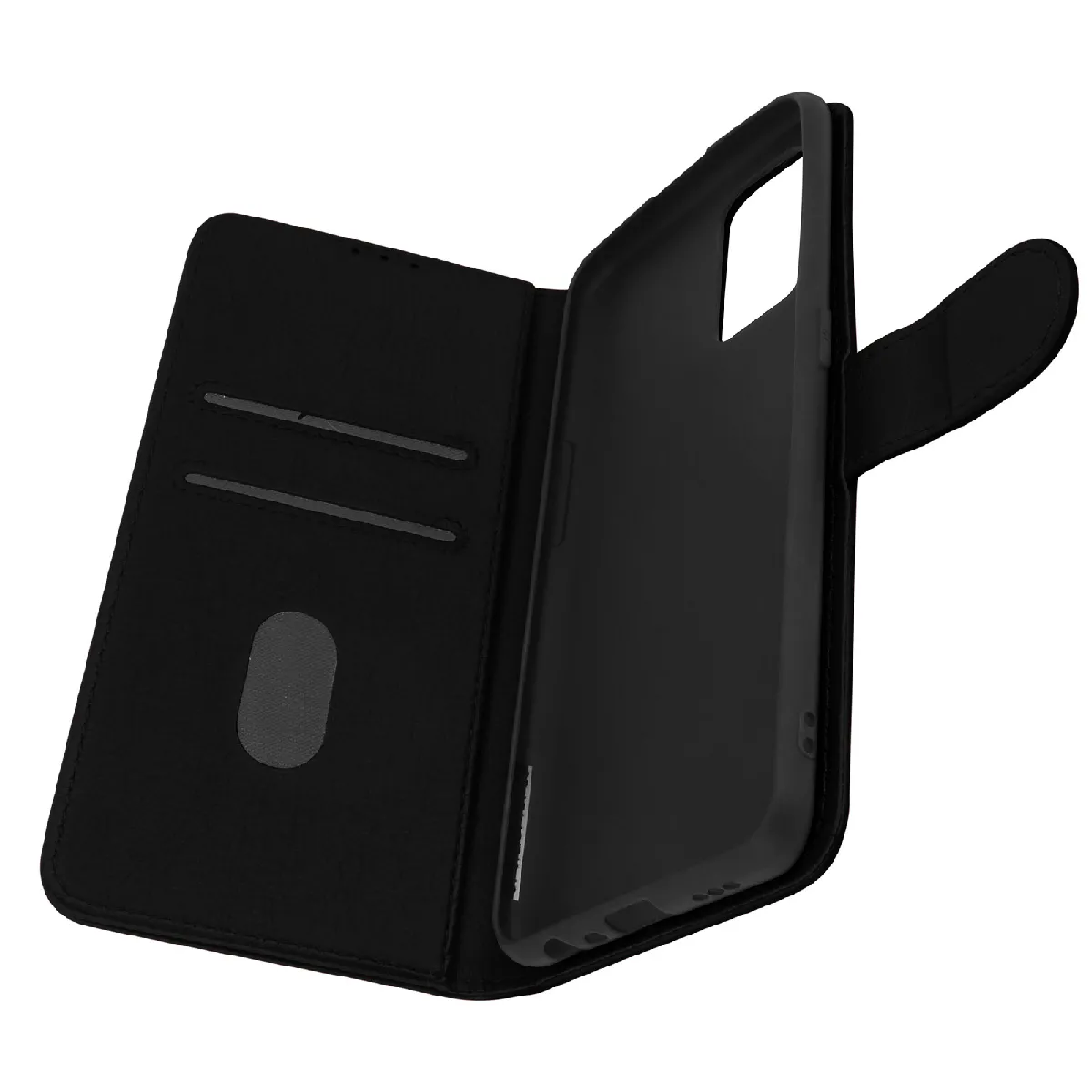 Avizar Étui pour Oppo A74 Protection avec Porte-carte Fonction Support Noir