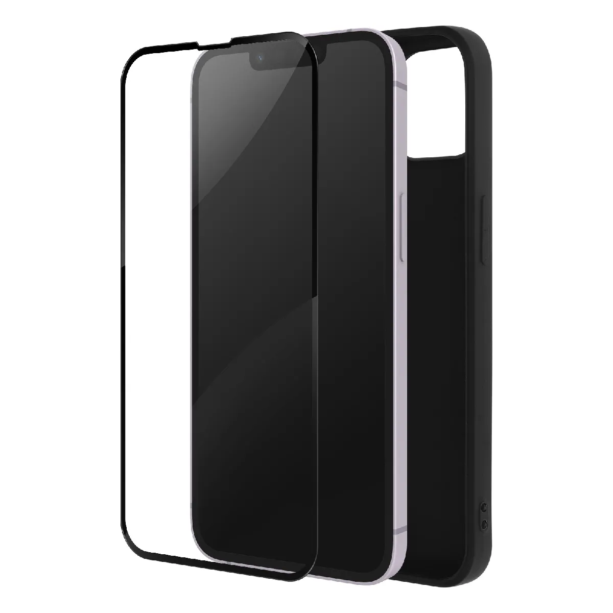 Coque Pour Iphone 14 Plus Silicone Gel Souple Et Verre Trempé 9h Noir