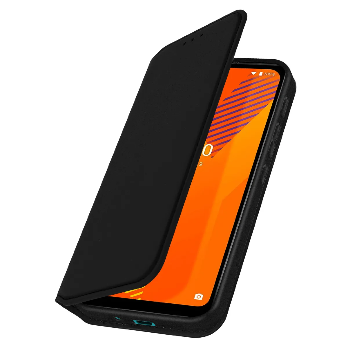 Etui Portefeuille Pour Wiko Y62 Plus Clapet Magnétique Avec Support Noir