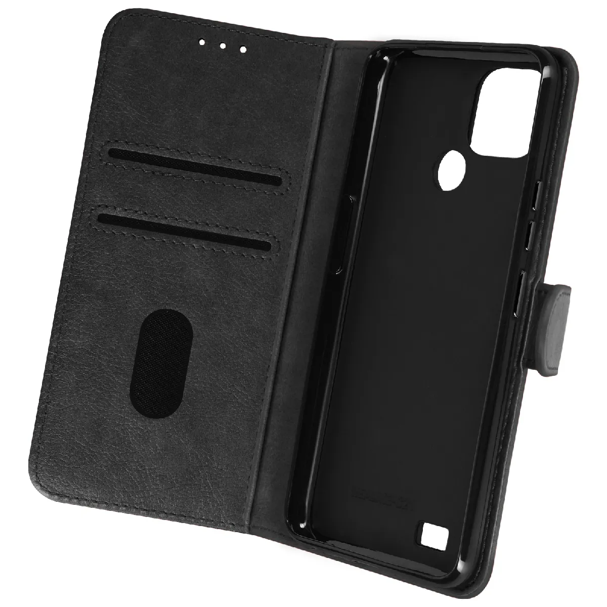 Housse Pour Realme C21 Et C11 2021 Portefeuille Et Support Vidéo Noir