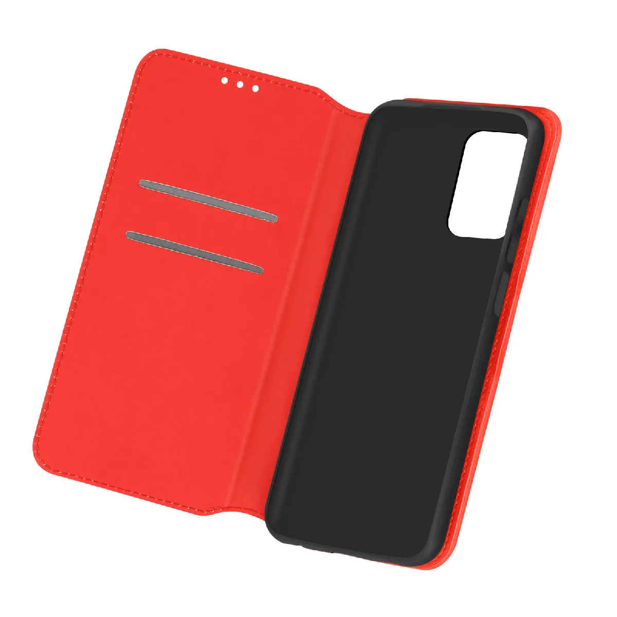 Housse Pour Samsung Galaxy A72 Portefeuille Fonction Support Rouge
