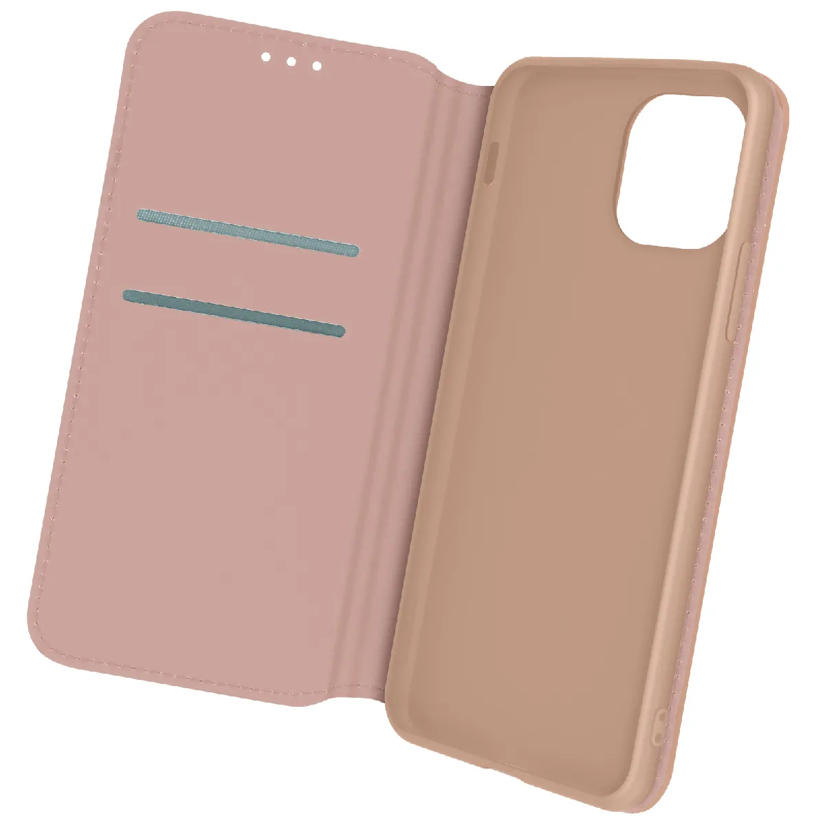 Housse Folio Pour Iphone 12 Pro Max Portefeuille Fonction Support Vidéo Rose