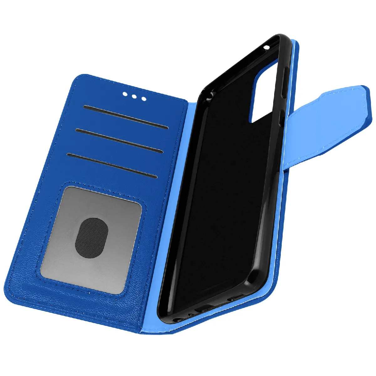 Housse Pour Samsung Galaxy A52 Et A52s Étui Folio Portefeuille Fonction Support Bleu