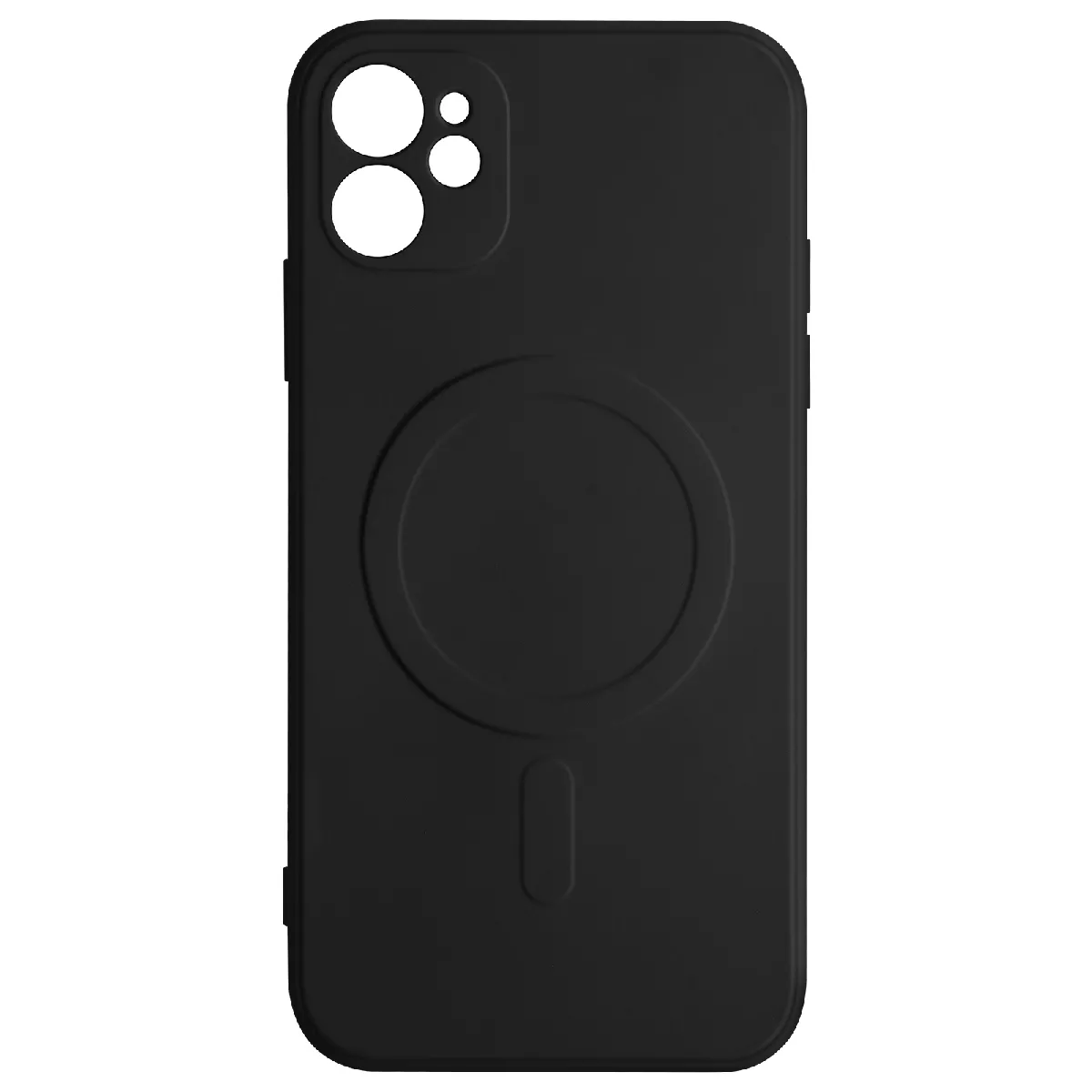 Coque Magsafe Pour Iphone 12 Mini Silicone Intérieur Soft-touch Mag Cover Noir