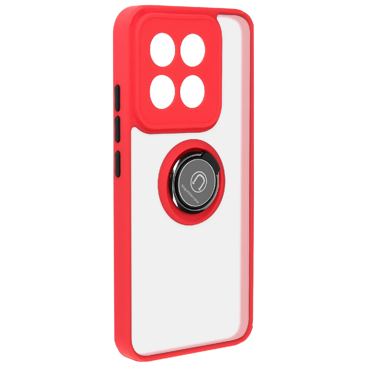 Coque Pour Xiaomi 14 Bague Support Vidéo Rouge