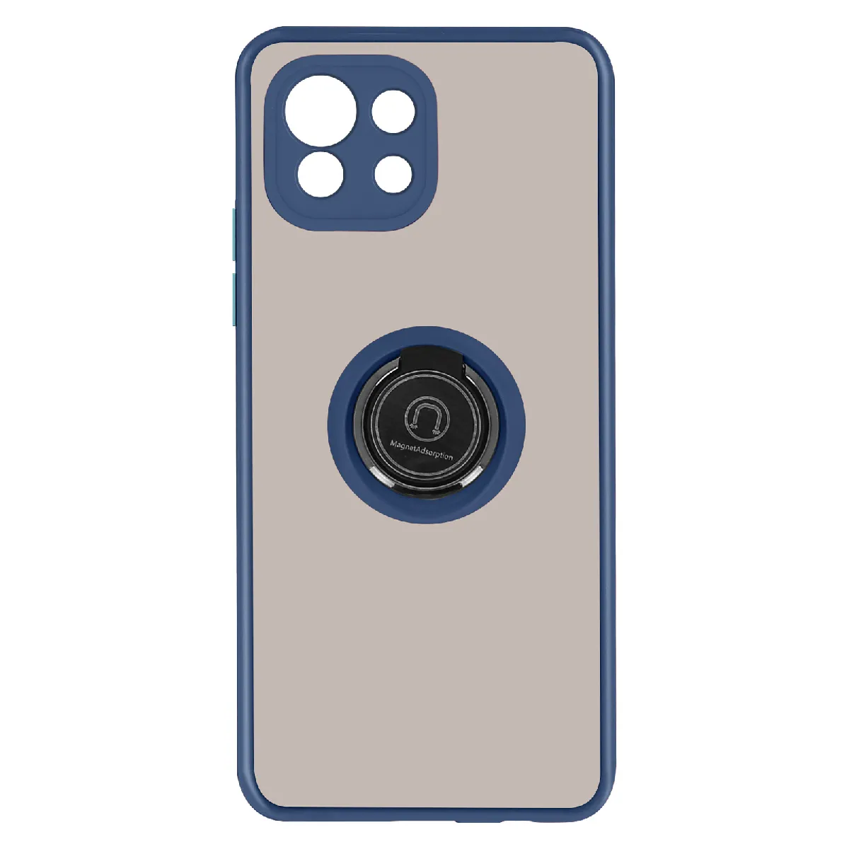 Avizar Coque pour Xiaomi Mi 11 Lite et 11 Lite 5G NE Bimatière Bague Métallique Bleu