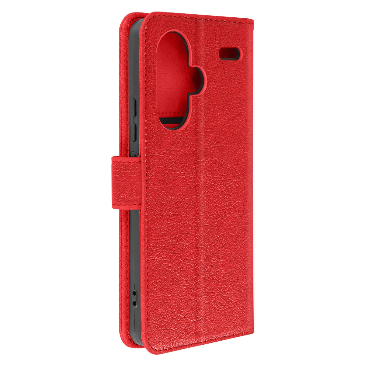Étui Pour Xiaomi Redmi Note 13 Pro Plus Portefeuille Et Support Vidéo Rouge