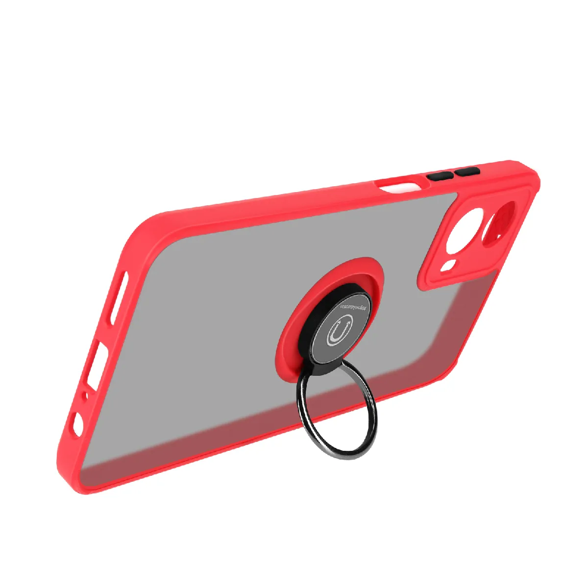 Coque Pour Motorola Moto G34 Bague Support Vidéo Rouge