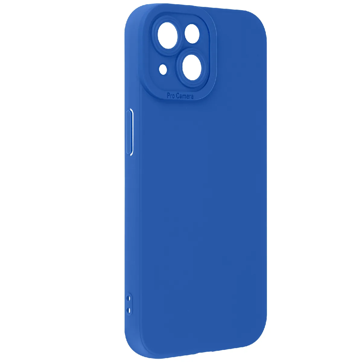 Coque Pour Iphone 15 Silicone Mat Protection Caméra Bleu