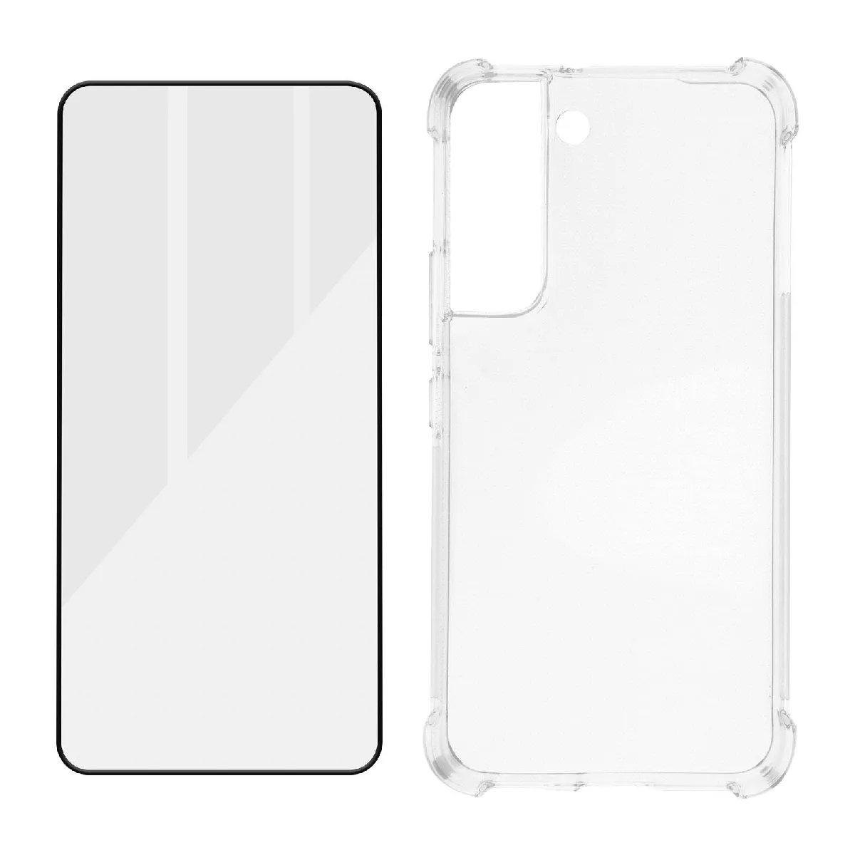 Pack Protection Samsung Galaxy S22 Coque + Verre Trempé Transparent