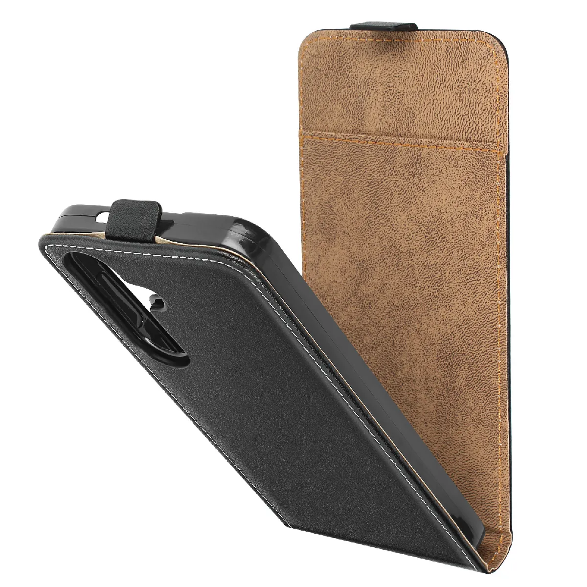 Étui Clapet Vertical Pour Samsung S24 Et S25 Noir
