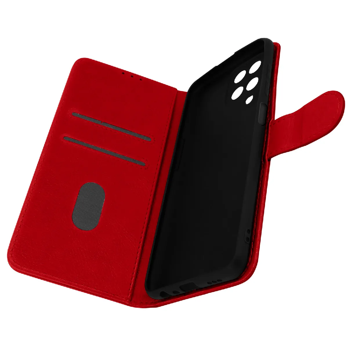 Étui Pour Samsung Galaxy M12 Protection Avec Porte-carte Fonction Support Rouge