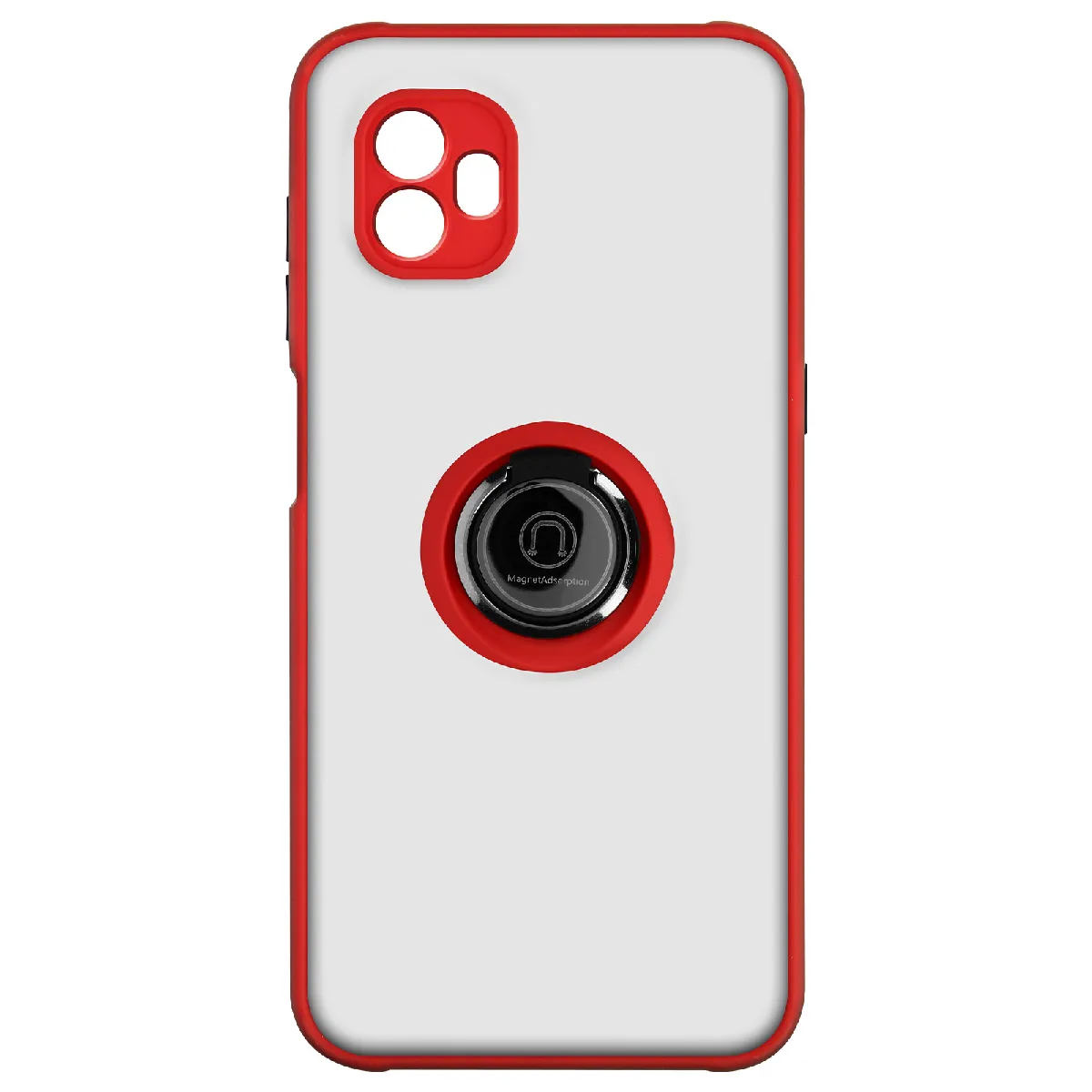 Coque Pour Samsung Galaxy Xcover 6 Pro Bi-matière Bague Métallique Support Vidéo Rouge