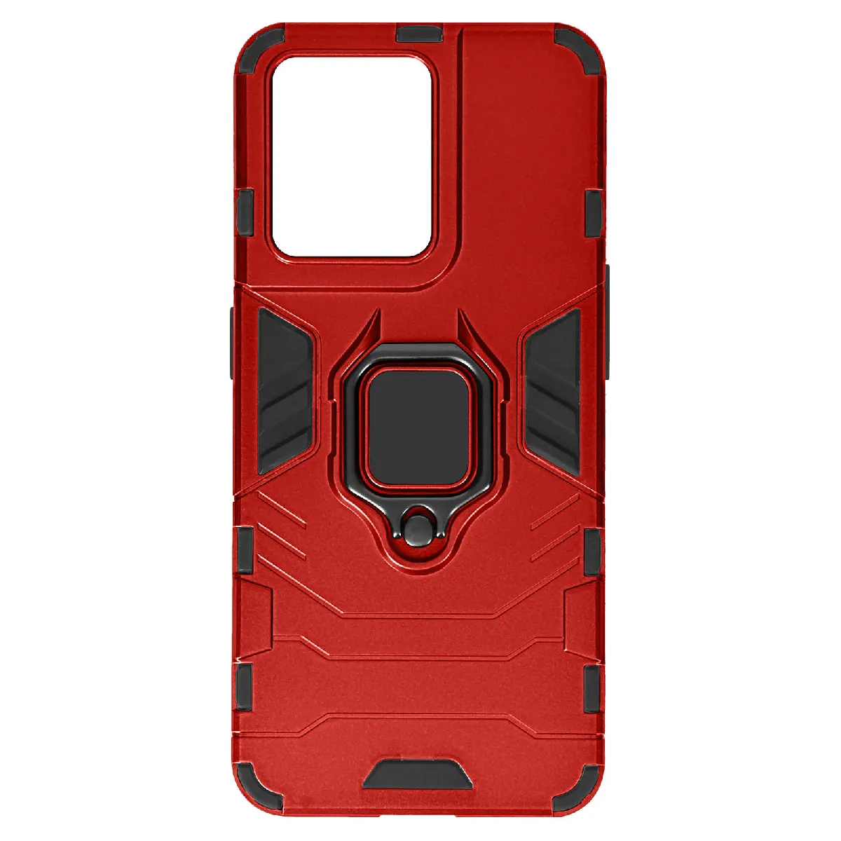 Avizar Coque pour Oppo Reno 8 5G Hybride Antichoc avec Bague Métallique Support Rouge