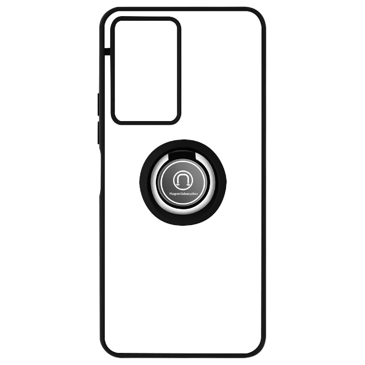 Coque Pour Vivo Y76 5g Bi-matière Bague Métallique Support Vidéo Noir