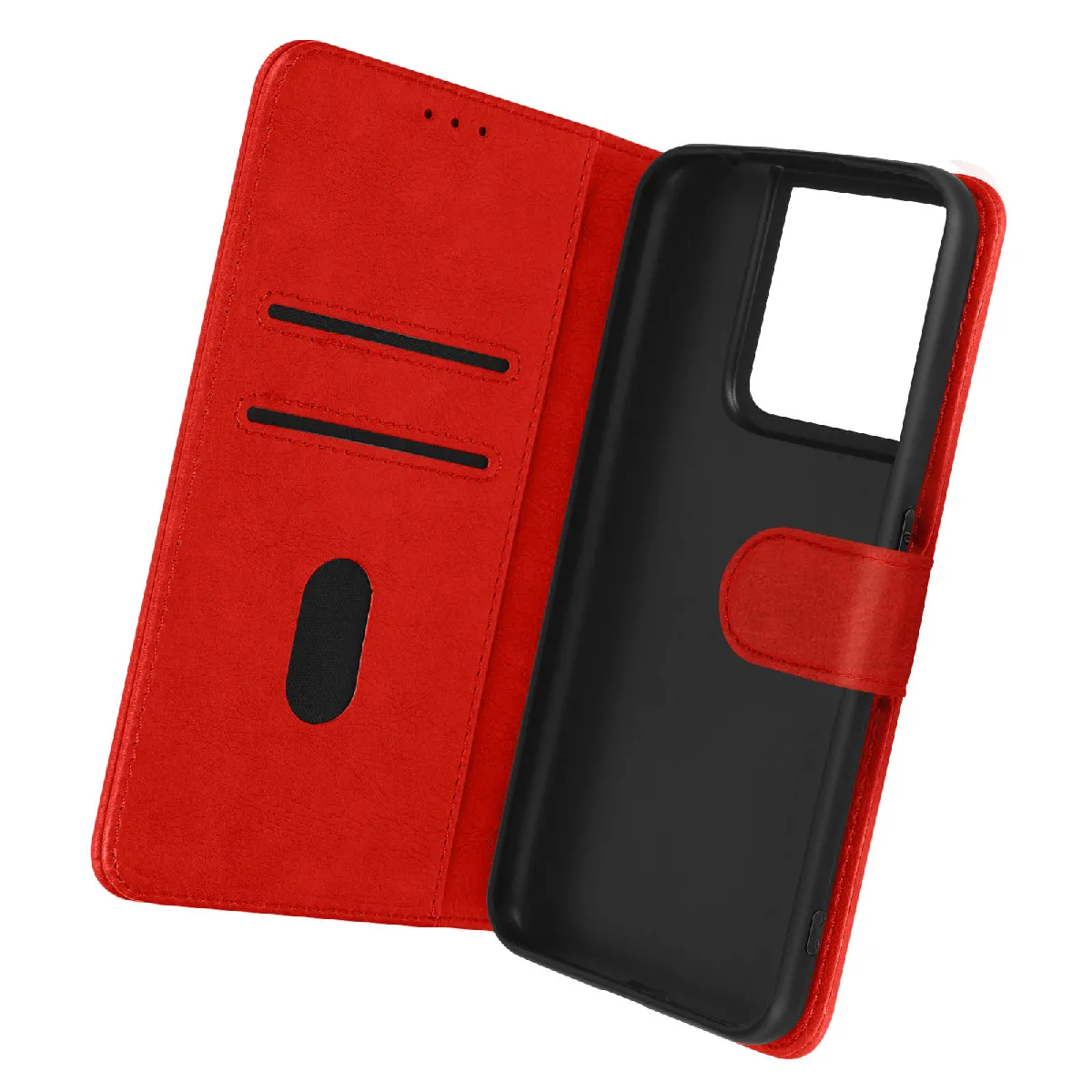 Housse Pour Oppo Reno 8 5g Clapet Portefeuille Fonction Support Vidéo Rouge