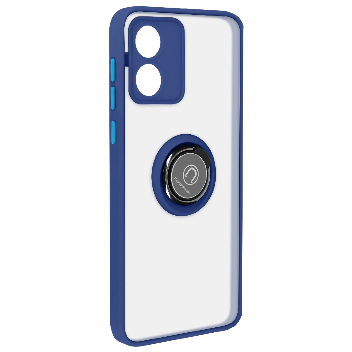 Coque Pour Motorola Moto E13 Bague Support Vidéo Bleu