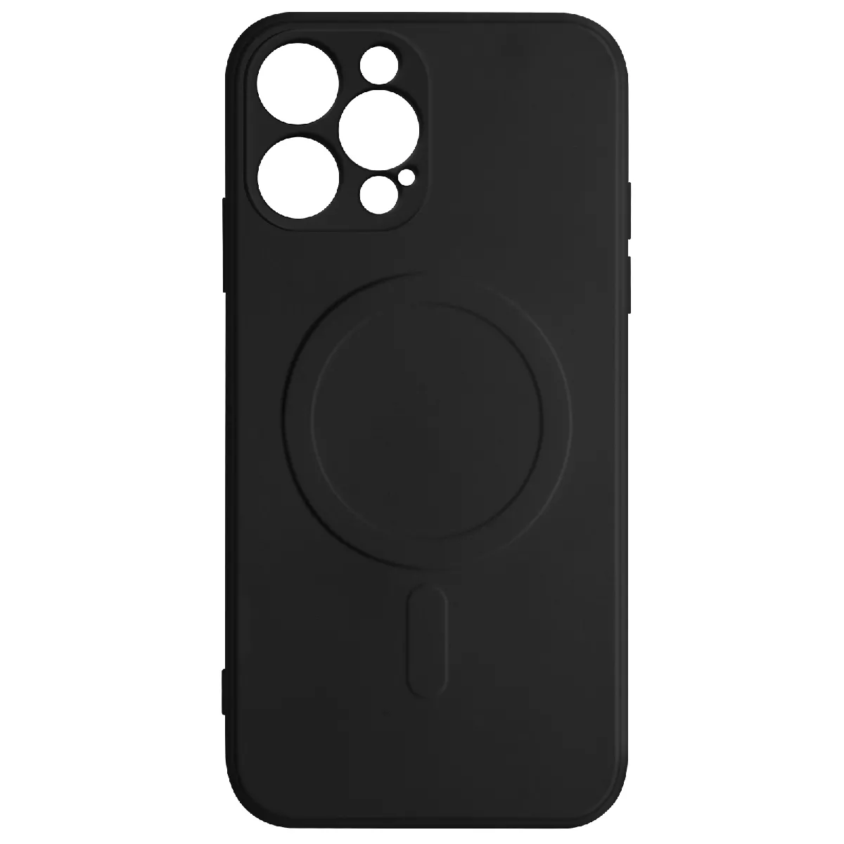 Avizar Coque MagSafe pour iPhone 12 Pro Silicone Intérieur Soft-touch Mag Cover Noir