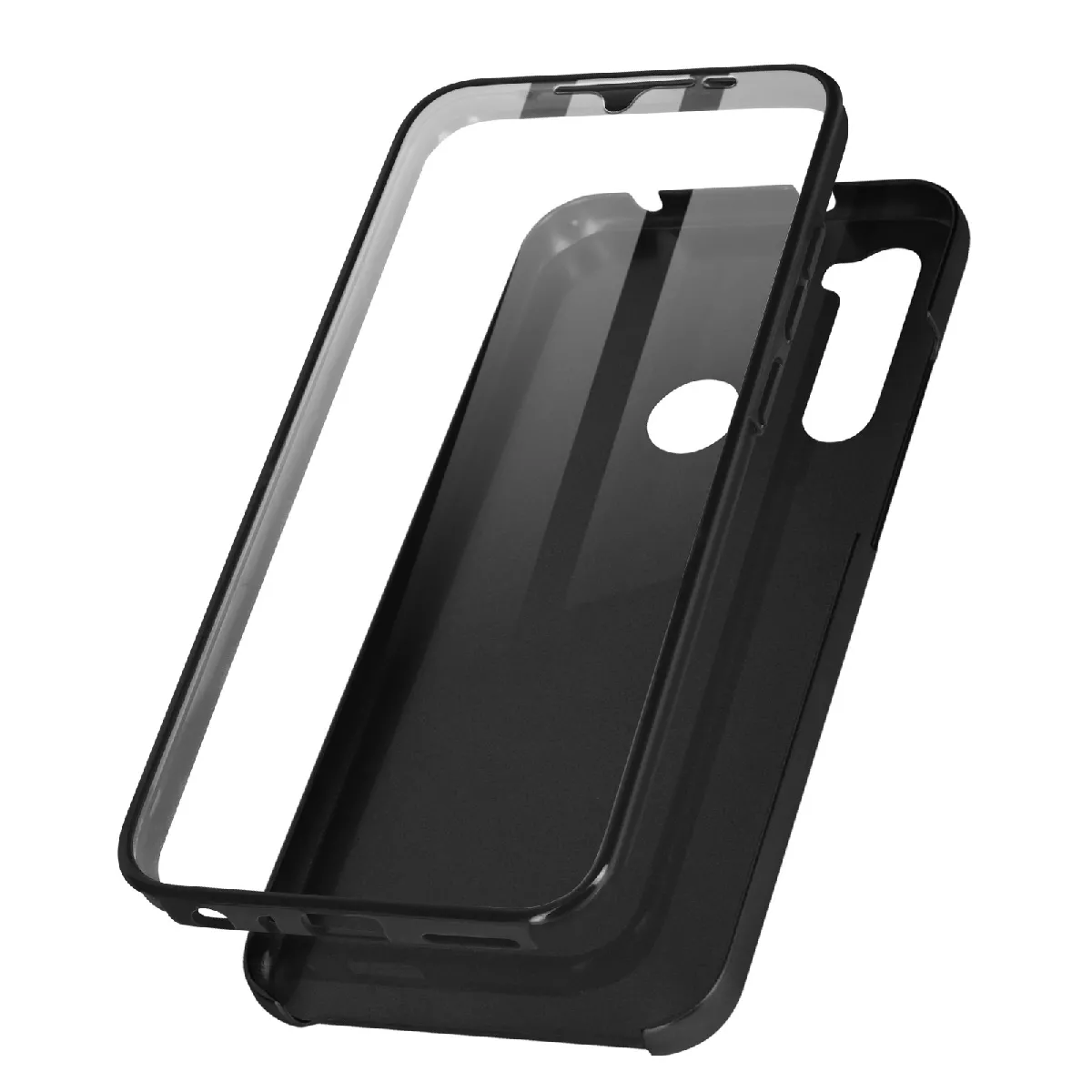 Coque Pour Xiaomi Redmi Note 8 Et Note 8 2021 Rigide Et Avant Souple Noir