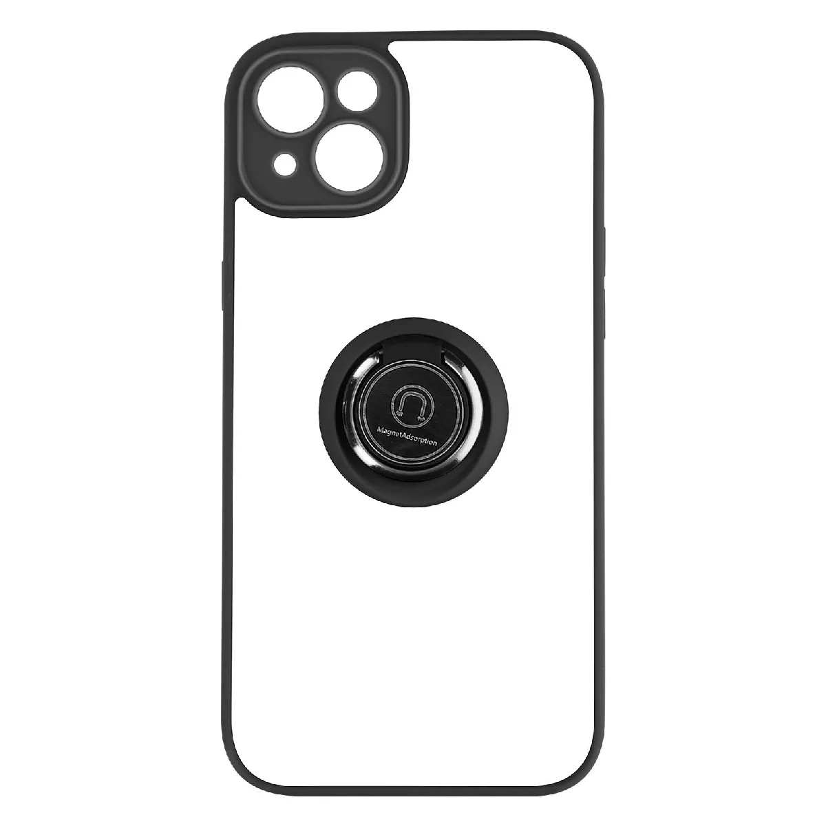 Coque Pour Iphone 14 Plus Bi-matière Bague Métallique Support Vidéo Noir