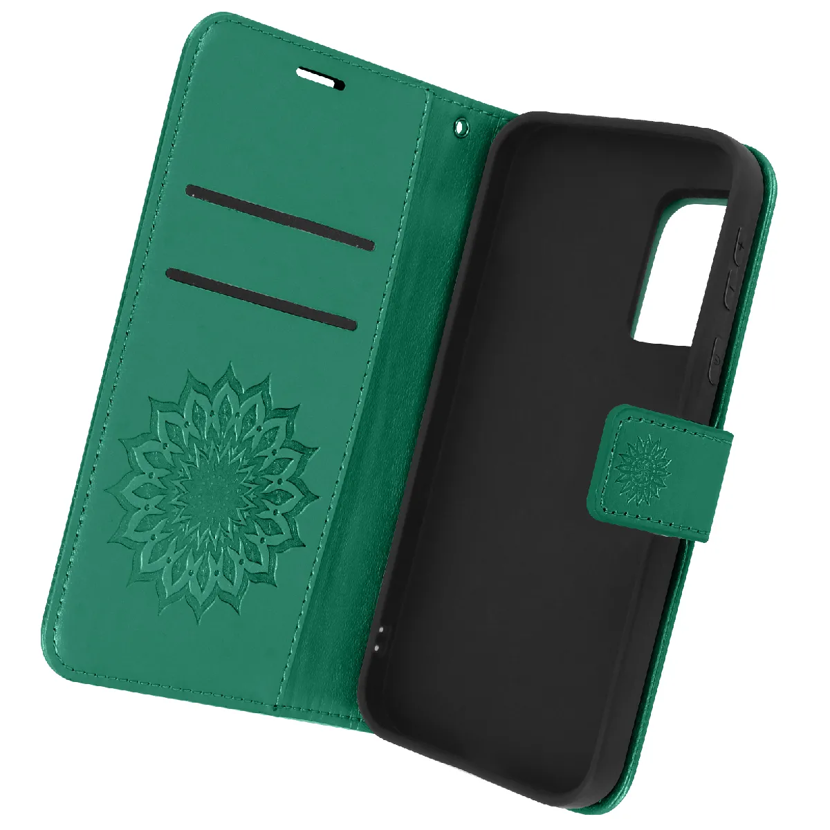 Étui Pour Samsung Galaxy S20 Fe Portefeuille Support Vidéo Motif Mandala Fleur Vert
