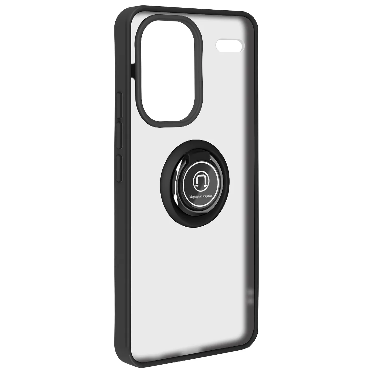 Coque Pour Redmi Note 13 Pro Plus Bague Métallique Fonction Support Noir