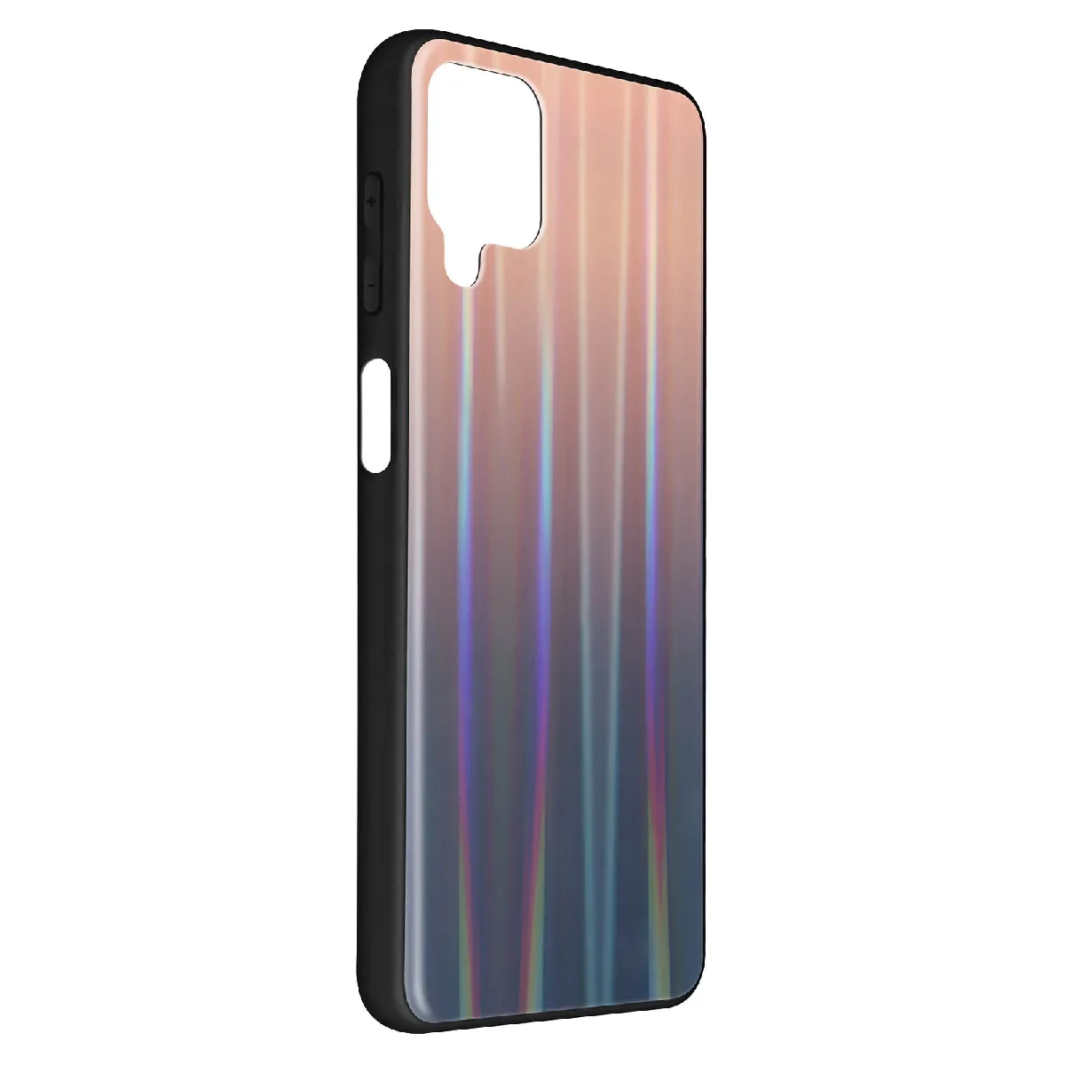 Coque Pour Samsung Galaxy A12 Bi-matière Holographique Brillant Fine Légère Marron