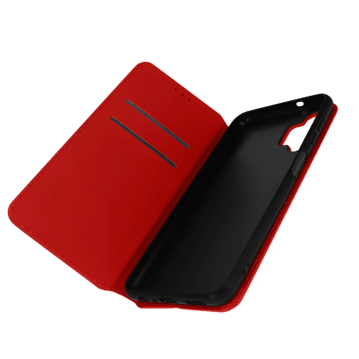 Housse Pour Samsung Galaxy A13 5g Et A04s Clapet Porte-carte Support Vidéo Rouge