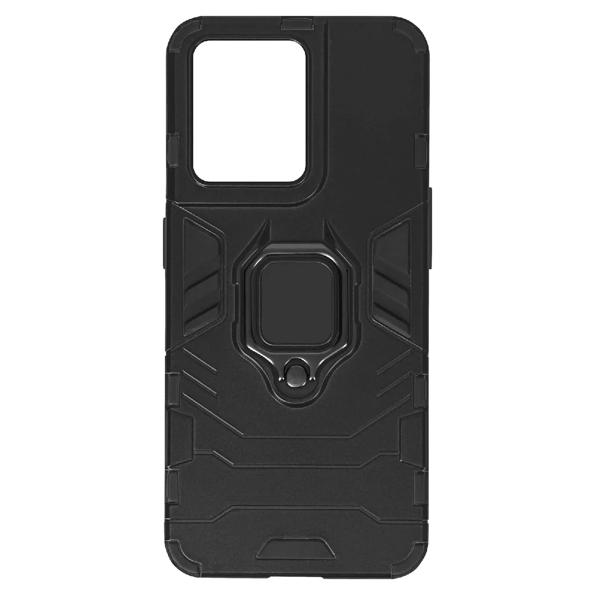 Coque Pour Oppo Reno 8 5g Hybride Antichoc Avec Bague Métallique Support Noir