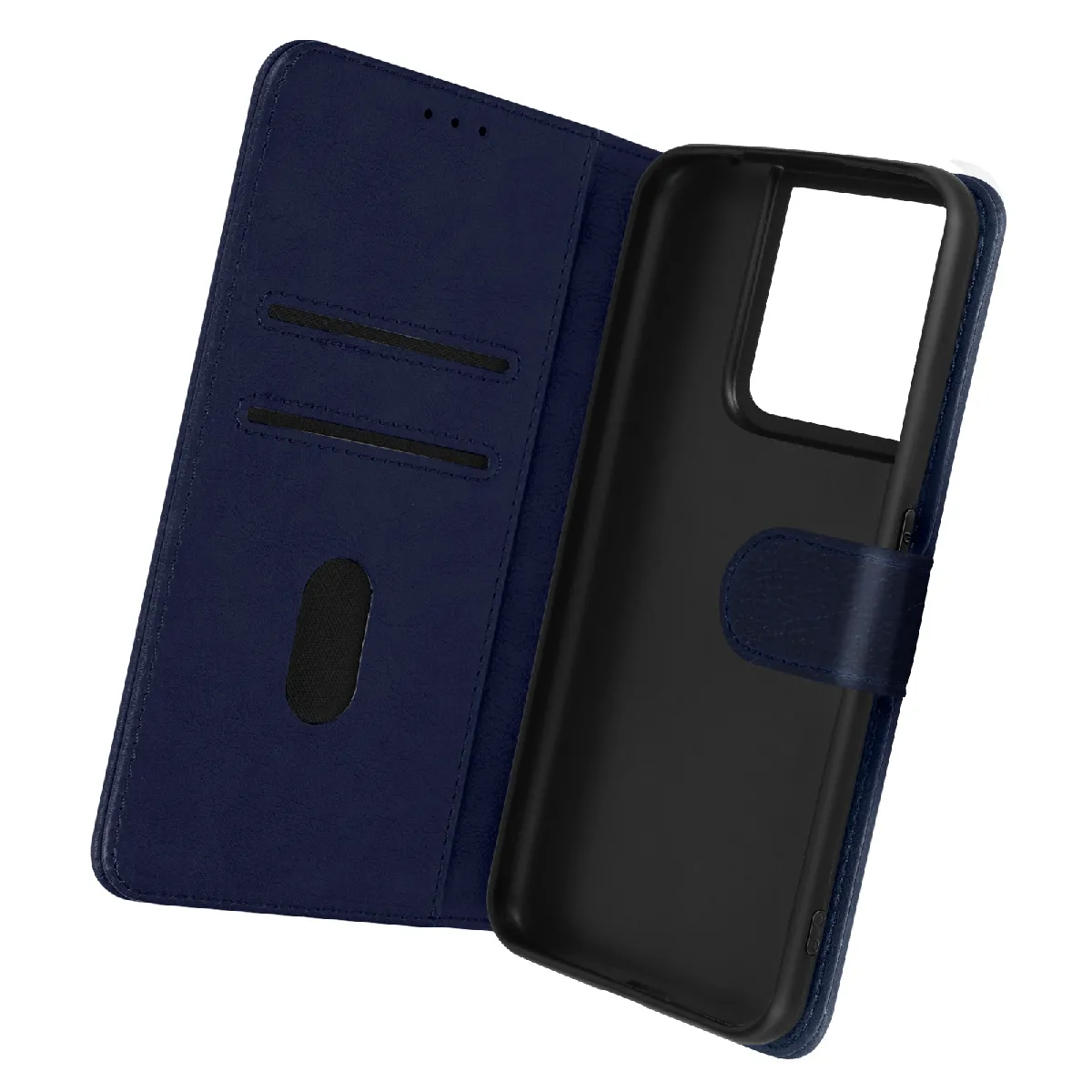 Housse Pour Oppo Reno 8 5g Clapet Portefeuille Fonction Support Vidéo Bleu Nuit