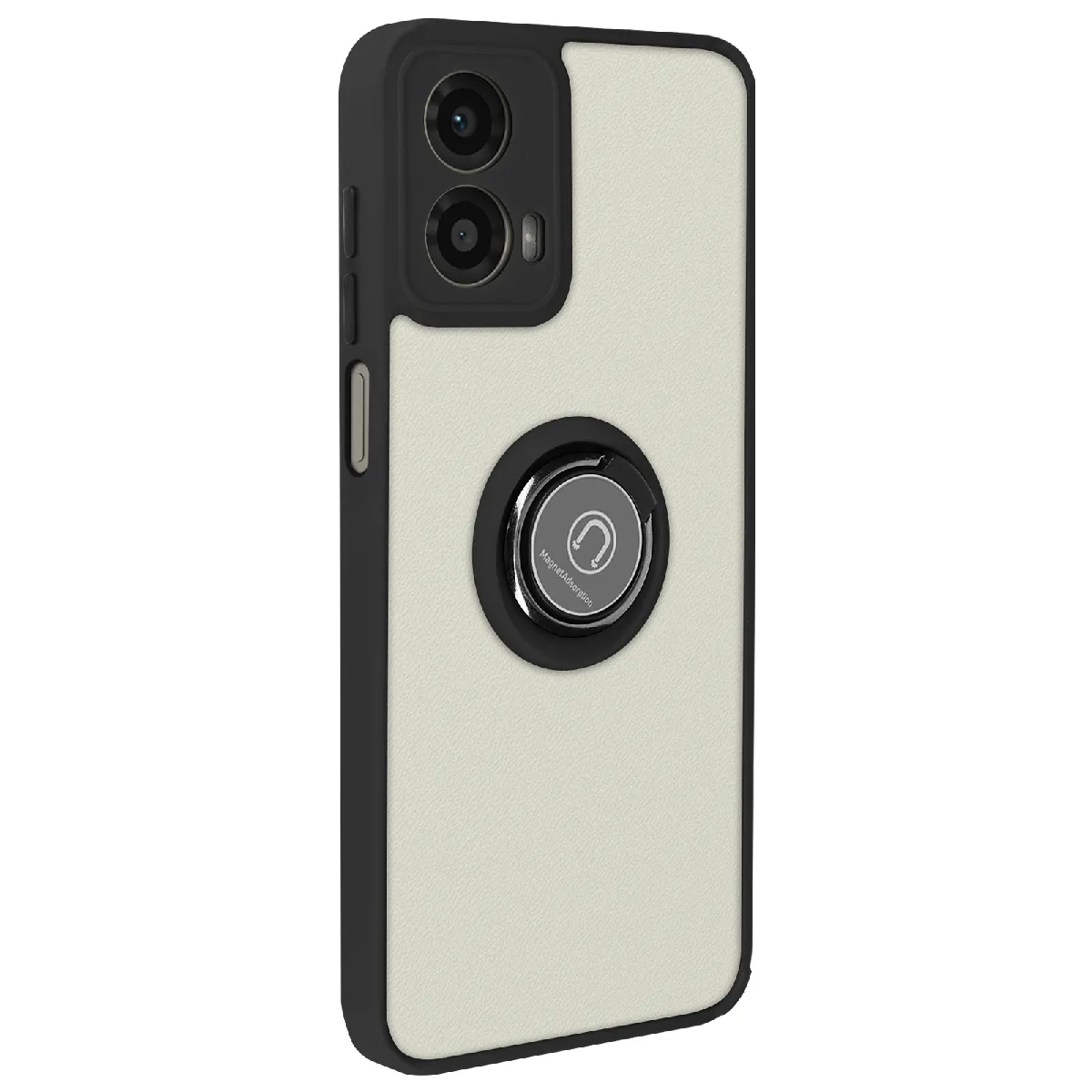 Coque Pour Motorola Moto G34 Antichoc Avec Bague Support Métallique Noir