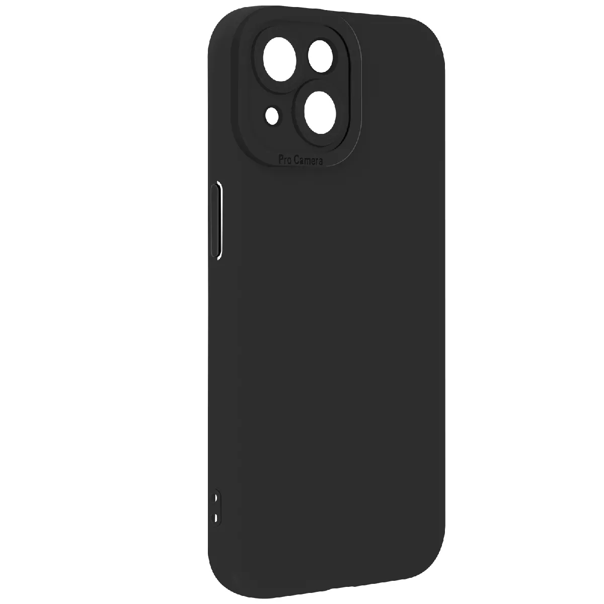Coque Pour Iphone 15 Silicone Mat Protection Caméra Noir