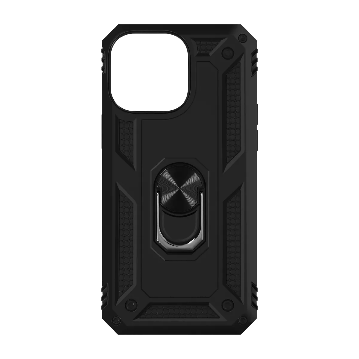 Coque Pour Iphone 14 Pro Max Hybride Bague De Maintien Support Vidéo Noir