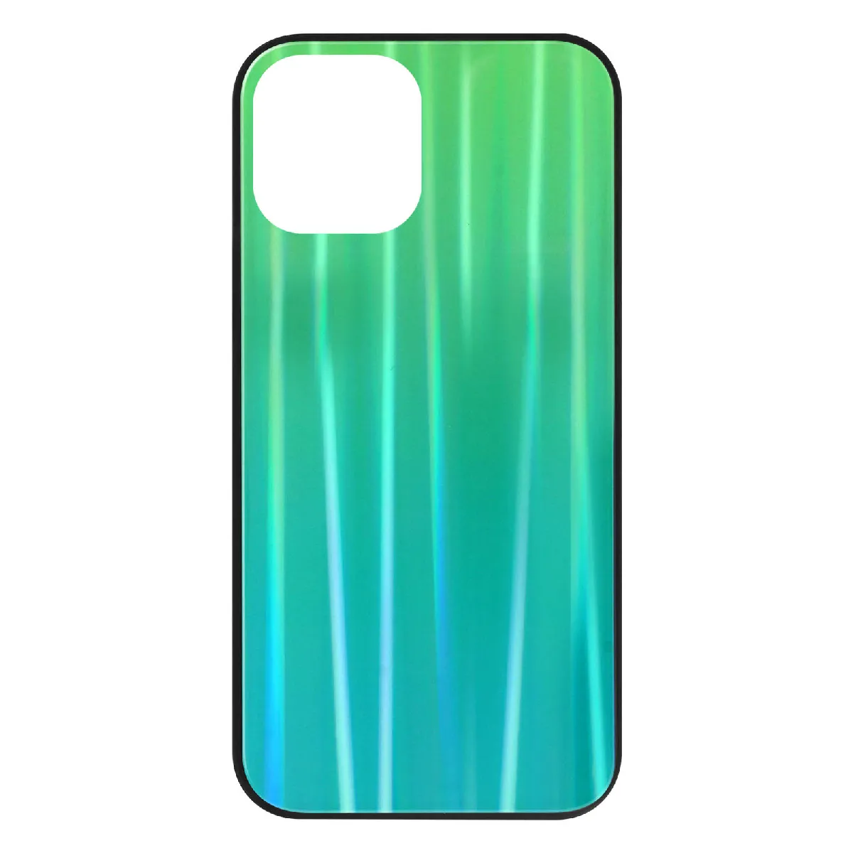 Avizar Coque pour iPhone 12 Mini Bi-matière Holographique Brillant Fine Légère Vert