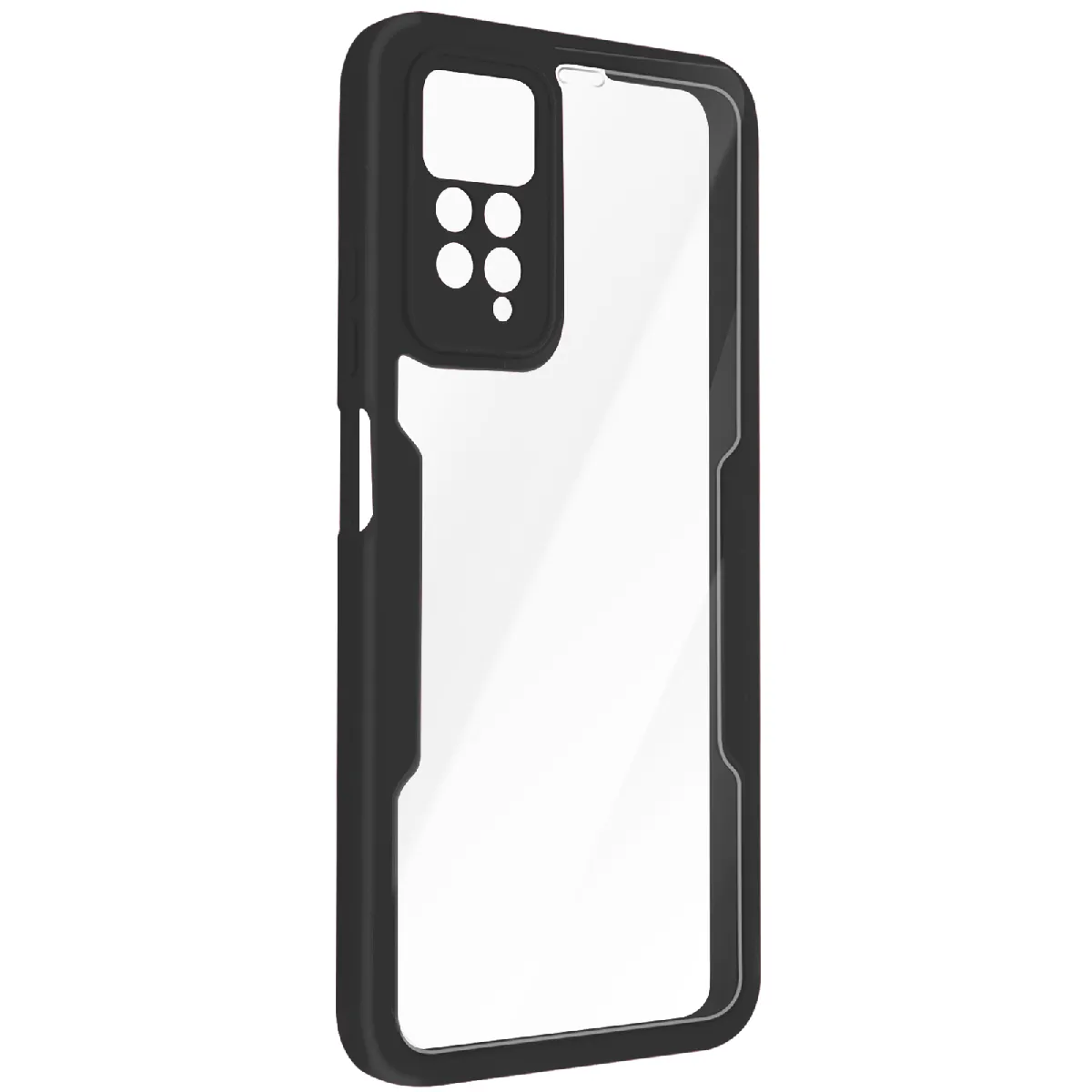 Coque 360° Pour Redmi Note 11 Et 11s Dos Rigide Partie Avant Souple Noir