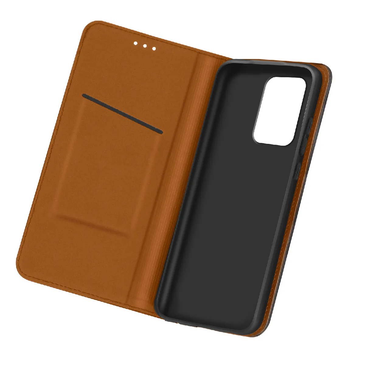 Étui Pour Samsung Galaxy A72 Porte-carte Support Vidéo Cuir Véritable Noir