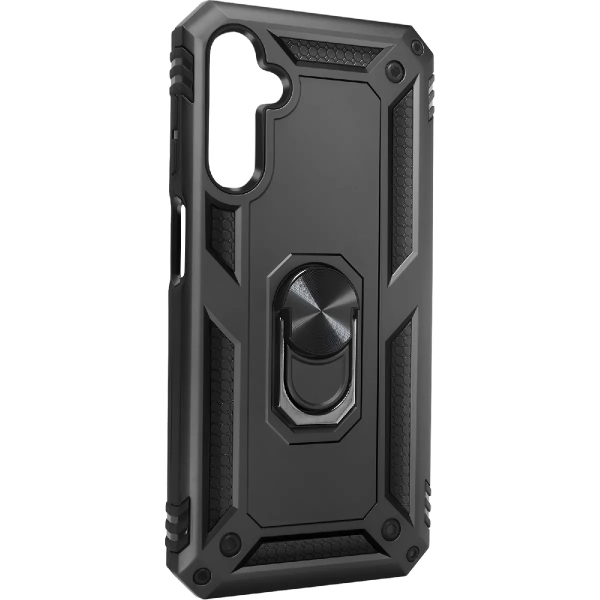 Coque Pour Samsung A05s Hybride Bague Support Magnétique Noir