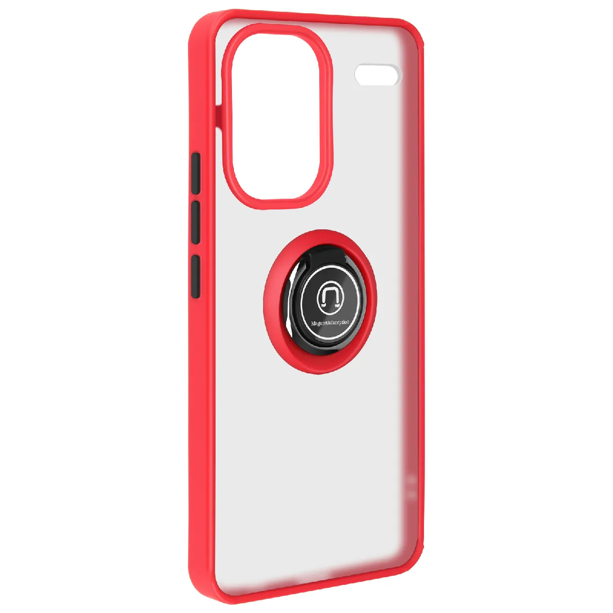 Coque Pour Redmi Note 13 Pro Plus Bague Métallique Fonction Support Rouge