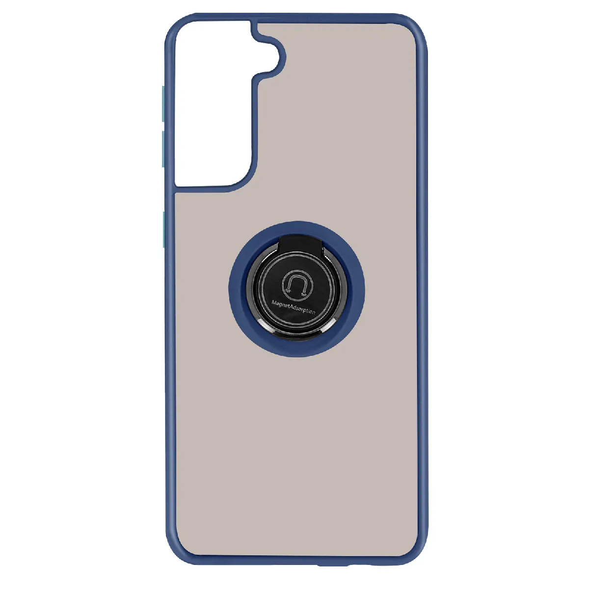 Avizar Coque pour Galaxy S21 Plus avec Anneau Magnétique Finition Givrée Bleu