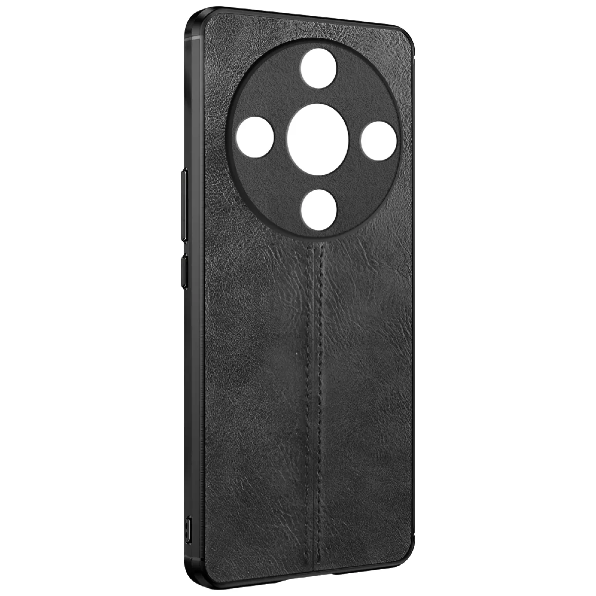 Coque Pour Honor Magic 6 Lite 5g Bi-matière Aspect Cuir Cowhide Cover Noir
