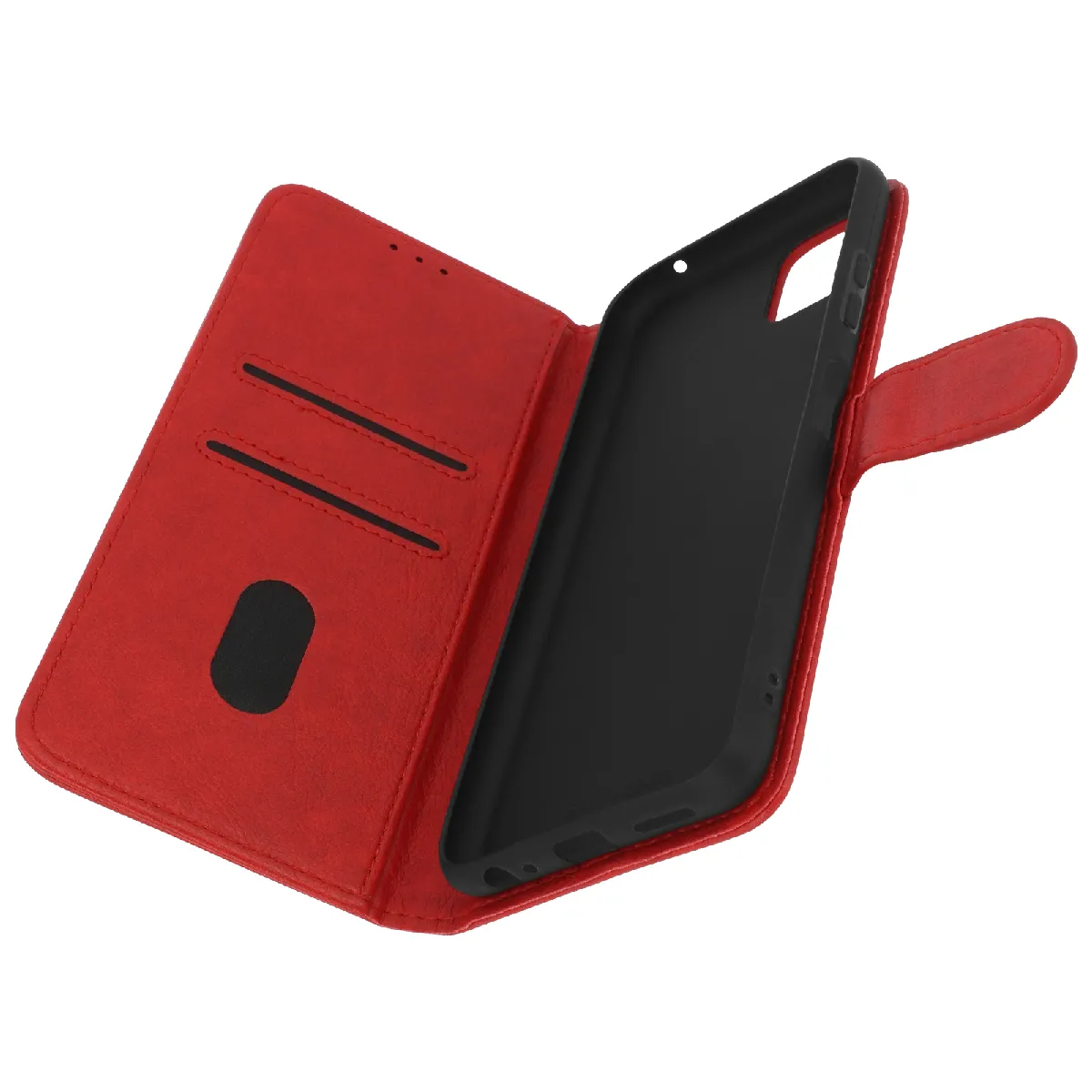 Étui Pour Samsung Galaxy A22 5g Protection Avec Porte-carte Fonction Support Rouge