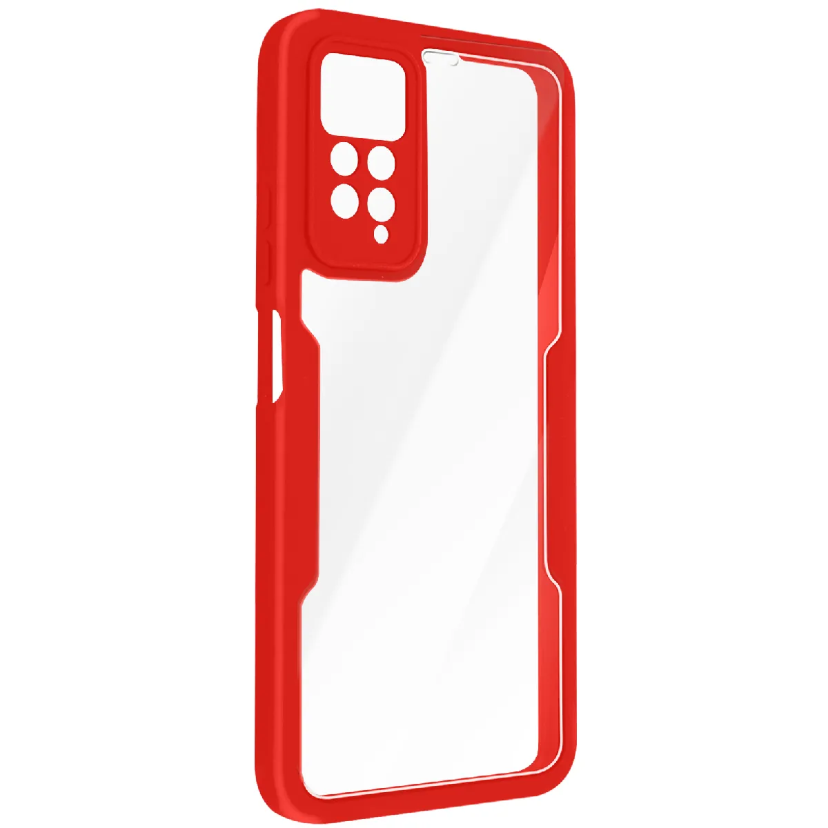 Coque 360° Pour Redmi Note 11 Et 11s Dos Rigide Partie Avant Souple Rouge